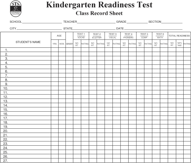 Kindergarten Readiness Test (KRT)